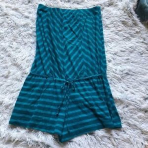 [a19-27] Lucky Brand Stripe Chevron Coverup Romper - Picture 3 of 5